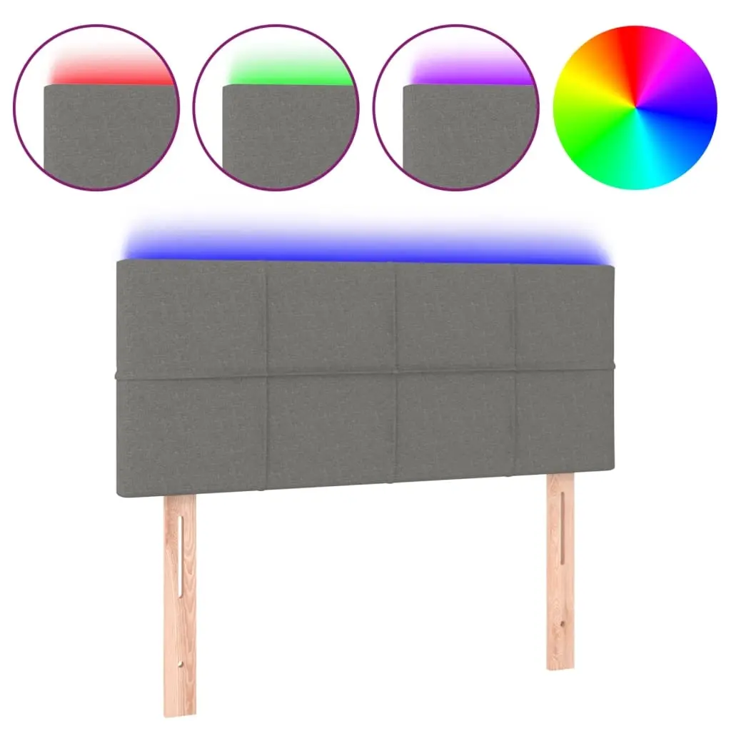 LED Headboard Dark Grey 100 cm Fabric 3121603 - Furniture