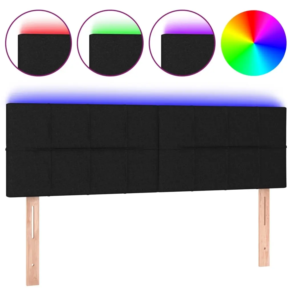 LED Headboard Black 144 cm Fabric 3121612 - Furniture