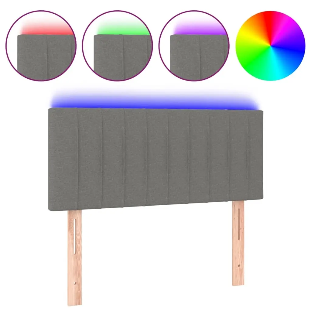 LED Headboard Dark Grey 100x5x78/88 cm Fabric 3121841 - Furniture