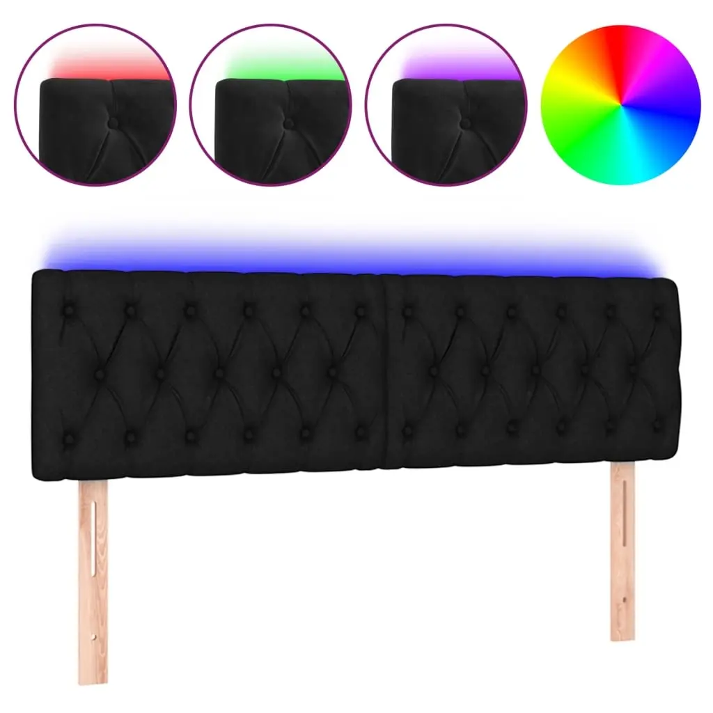 LED Headboard Black 160 cm Velvet 3122004 - Furniture