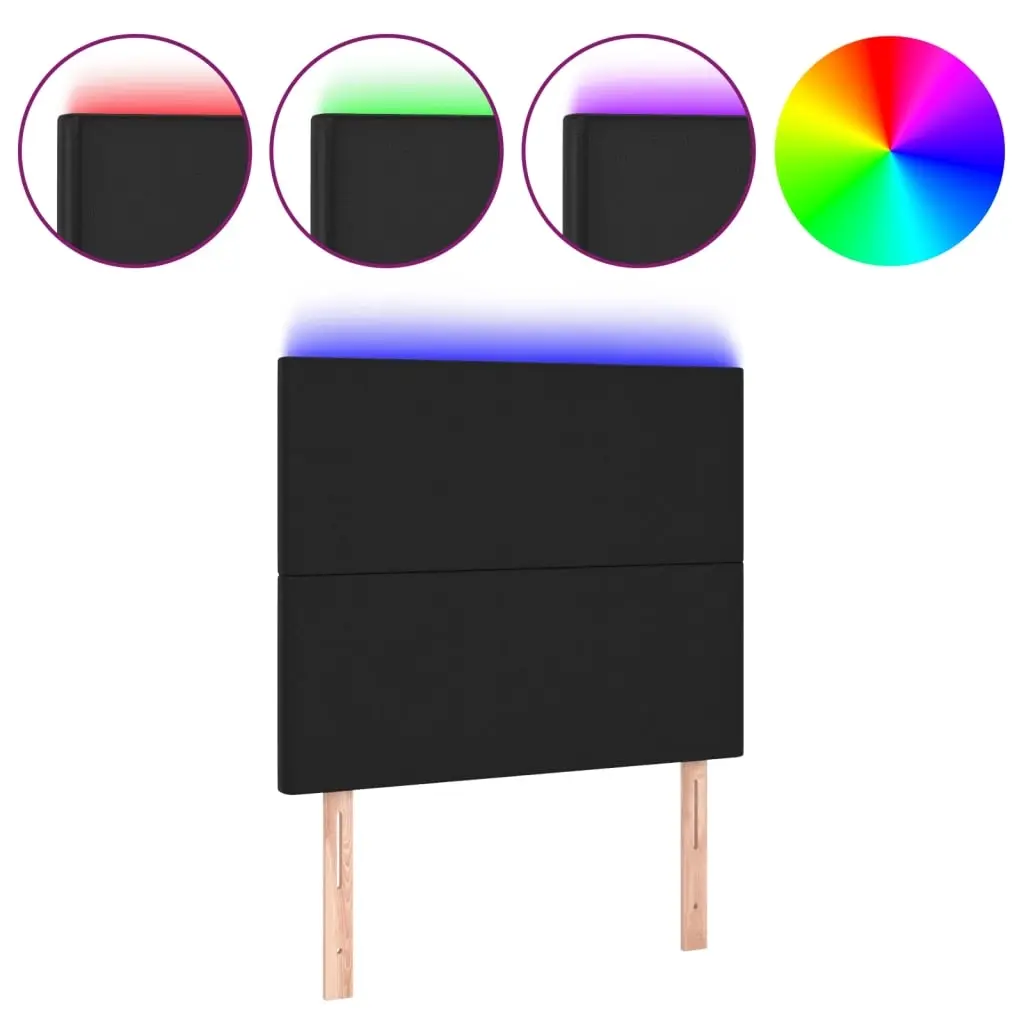 LED Headboard Black 100 cm Faux Leather 3122228 - Furniture