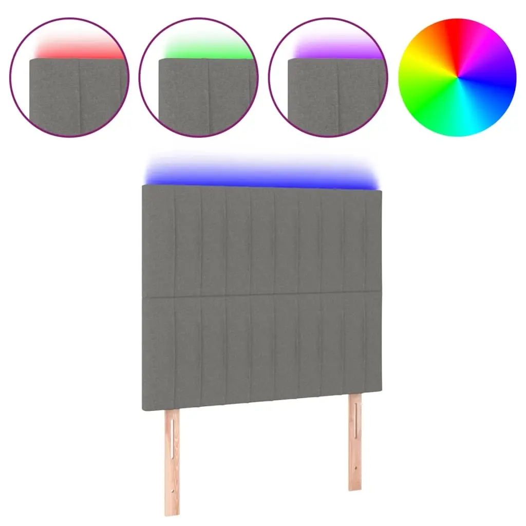 LED Headboard Dark Grey 100 cm Fabric 3122653 - Furniture