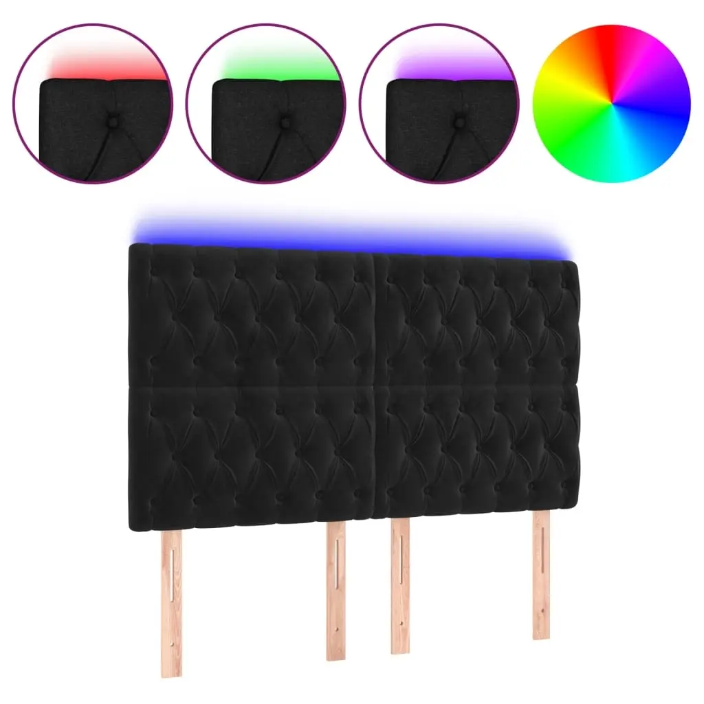 LED Headboard Black 160 cm Velvet 3122816 - Furniture