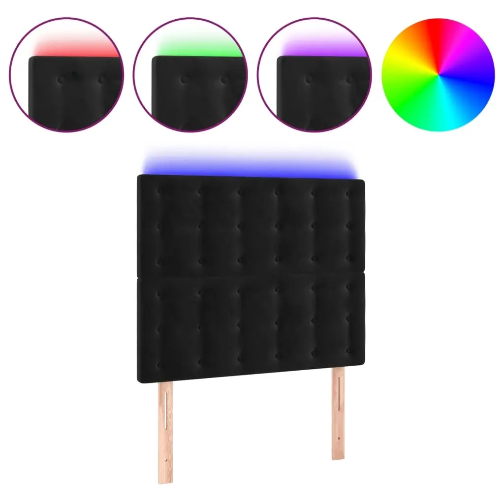 LED Headboard Black 100 cm Velvet 3122902 - Furniture