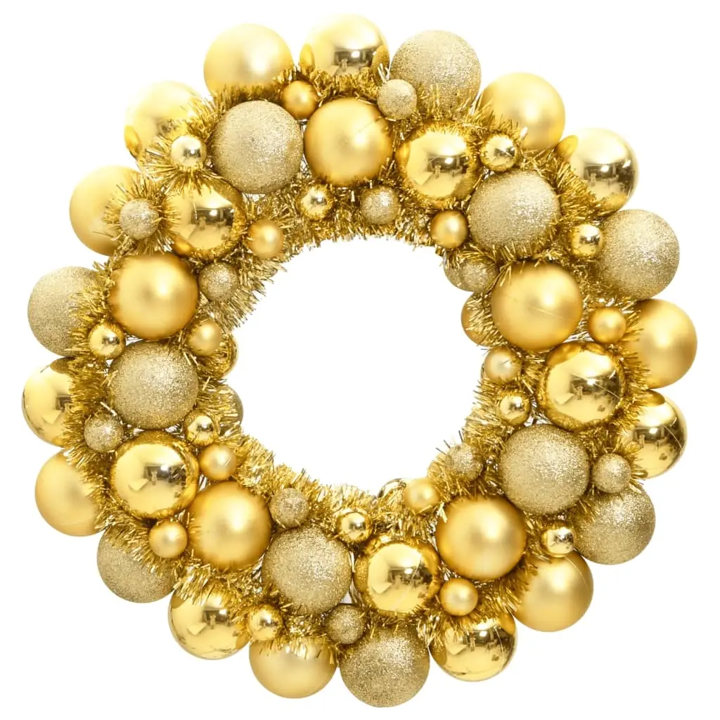Christmas Wreath Gold 45 cm Polystyrene 356120 - Home & Garden