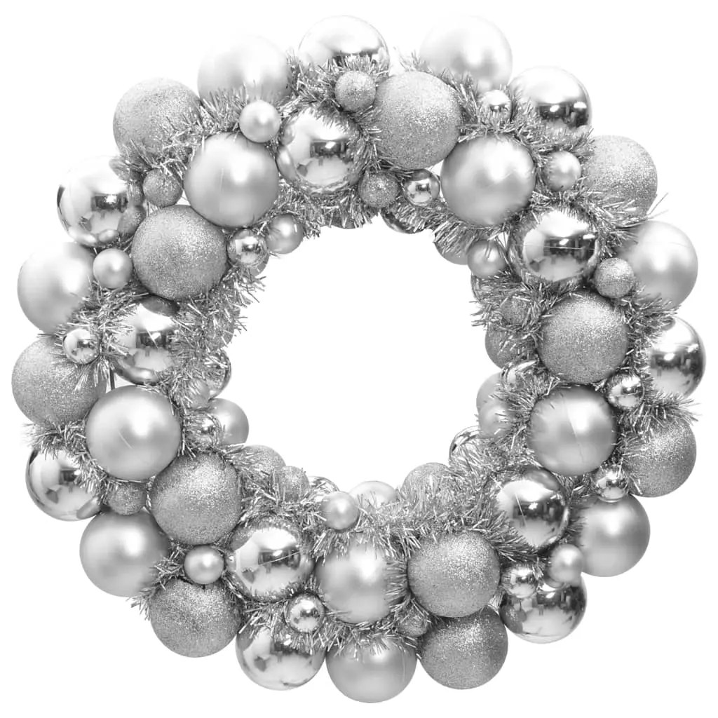 Christmas Wreath Silver 45 cm Polystyrene 356122 - Home & Garden
