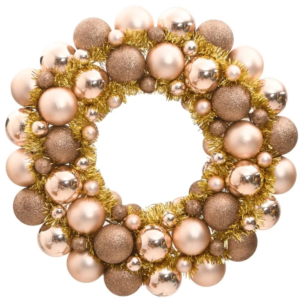 Christmas Wreath Rose Gold 45 cm Polystyrene 356123 - Home & Garden