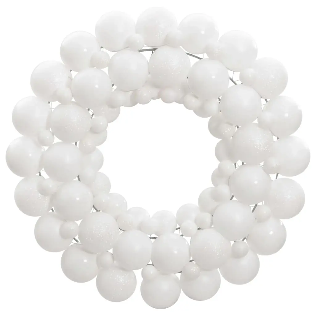 Christmas Wreath White 45 cm Polystyrene 356126 - Home & Garden