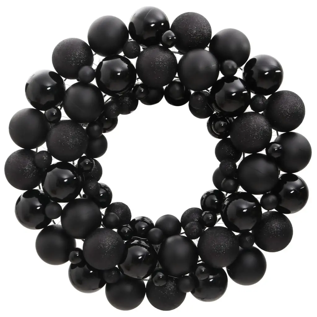 Christmas Wreath Black 45 cm Polystyrene 356127 - Home & Garden