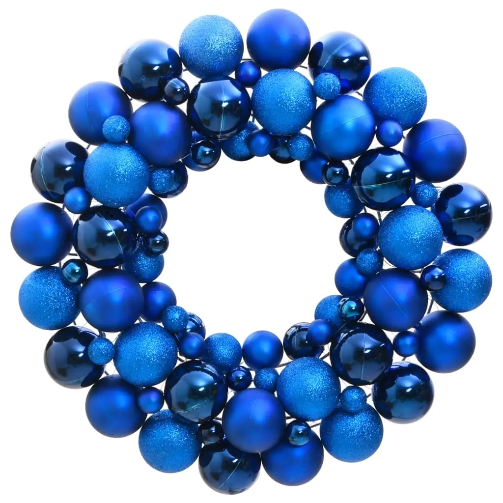 Christmas Wreath Blue 45 cm Polystyrene 356129 - Home & Garden