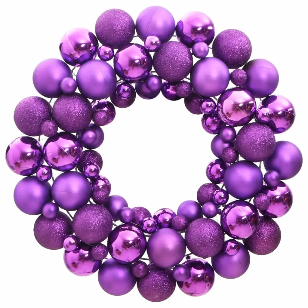 Christmas Wreath Purple 45 cm Polystyrene 356130 - Home & Garden