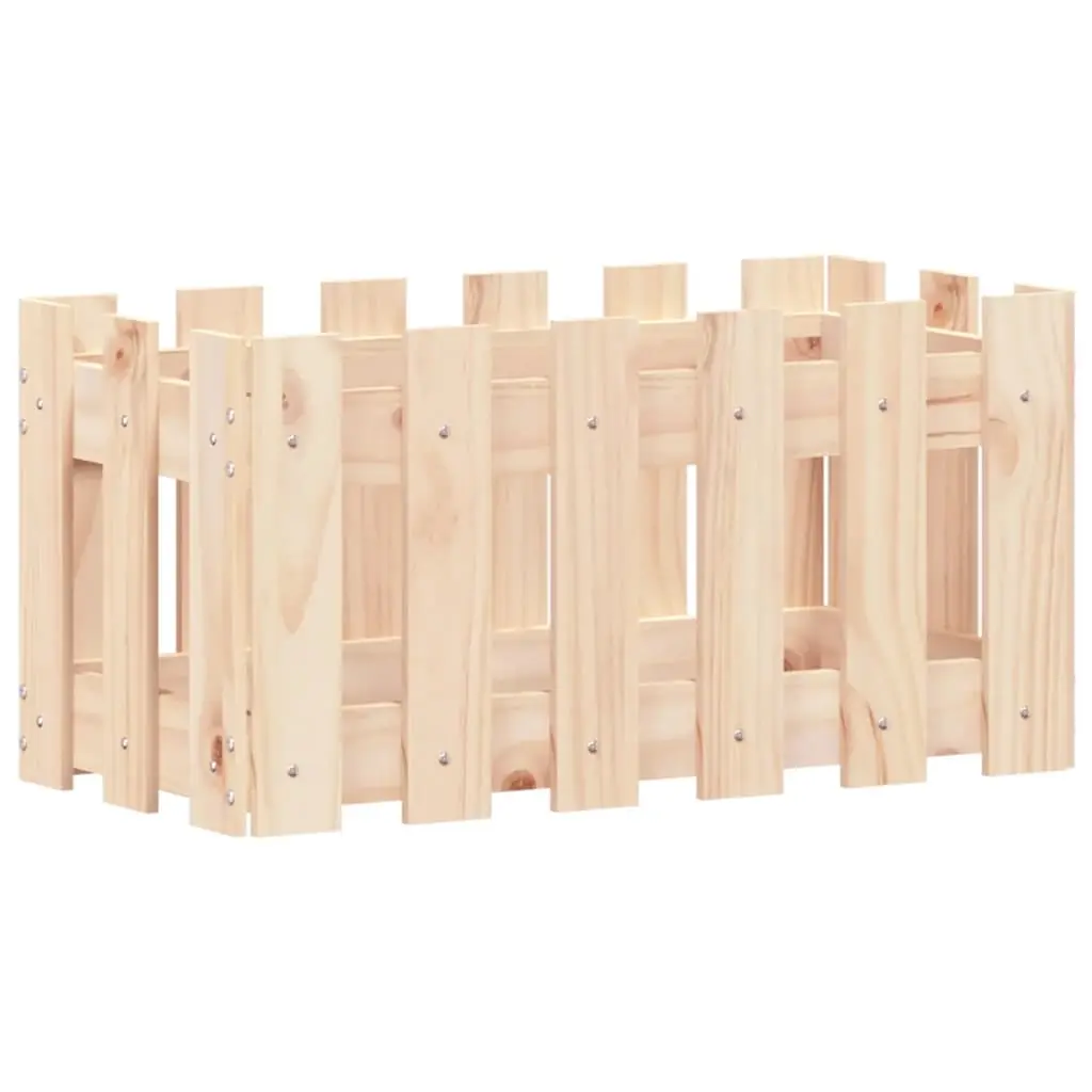 Garden Planter with Fence Design 60x30x30 cm Solid Wood Pine 832467 - Home & Garden