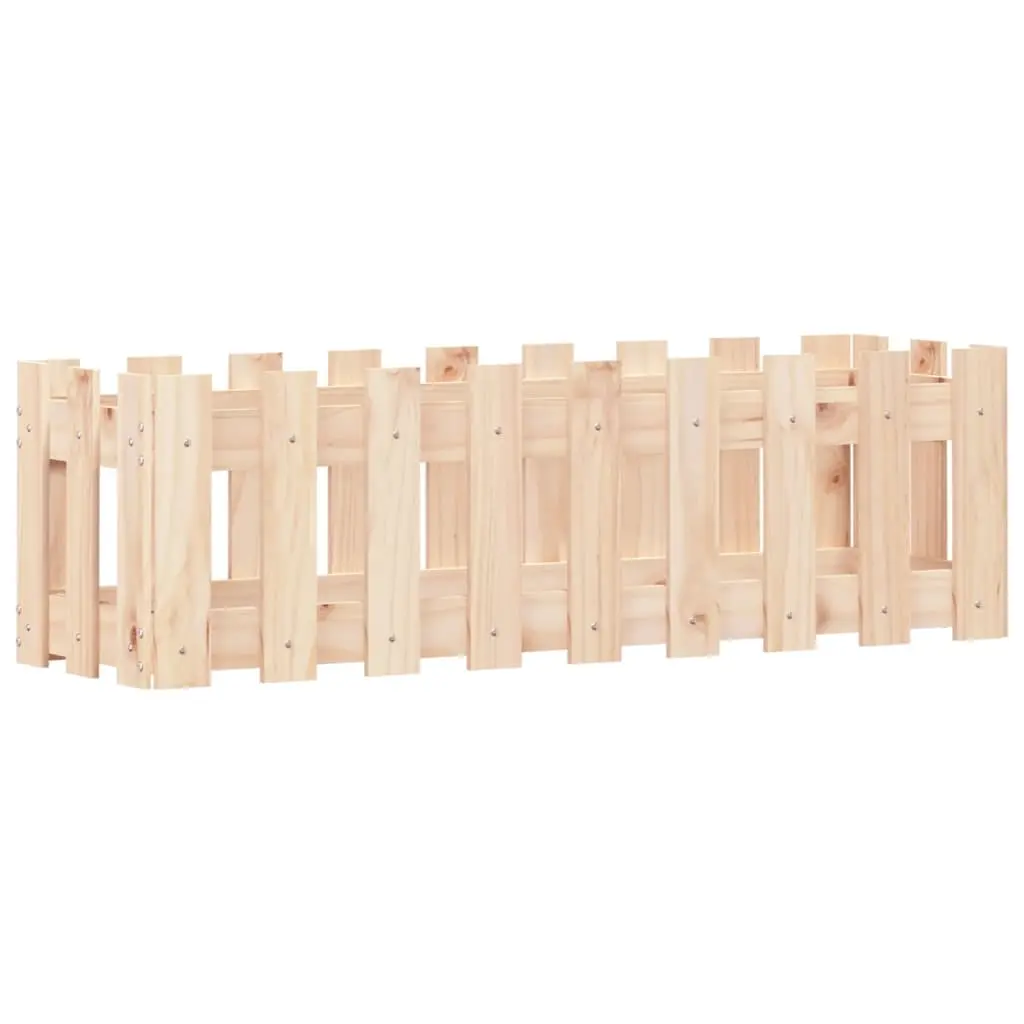 Garden Raised Bed with Fence Design 100x30x30 cm Solid Wood Pine 832472 - Home & Garden