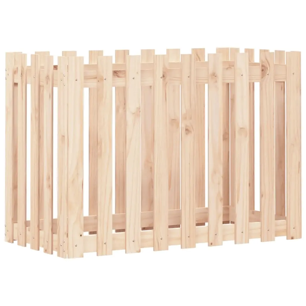Garden Raised Bed with Fence Design 100x50x70 cm Solid Wood Pine 832482 - Home & Garden