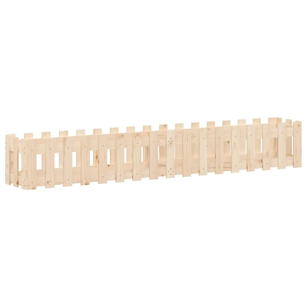 Garden Raised Bed with Fence Design 200x30x30 cm Solid Wood Pine 832502 - Home & Garden