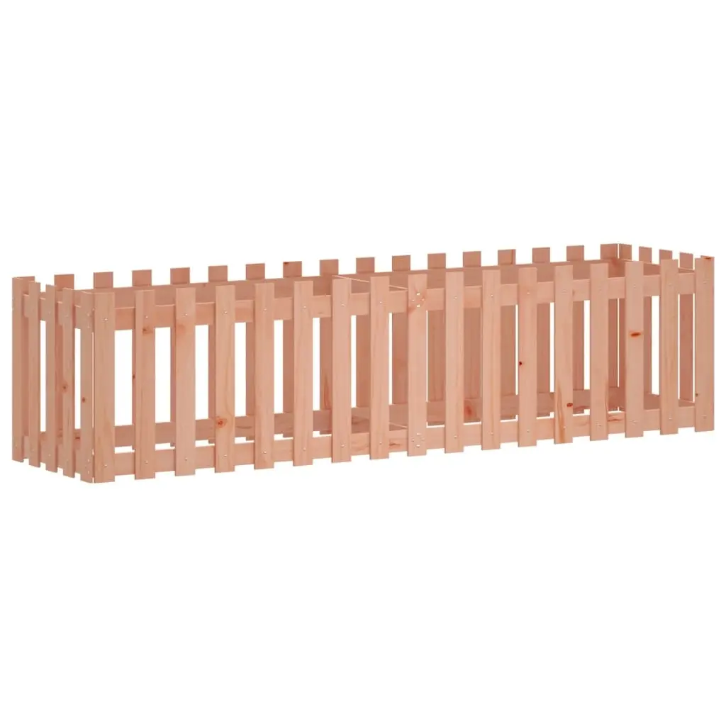 Garden Raised Bed with Fence Design 200x50x50 cm Solid Wood Douglas 832510 - Home & Garden