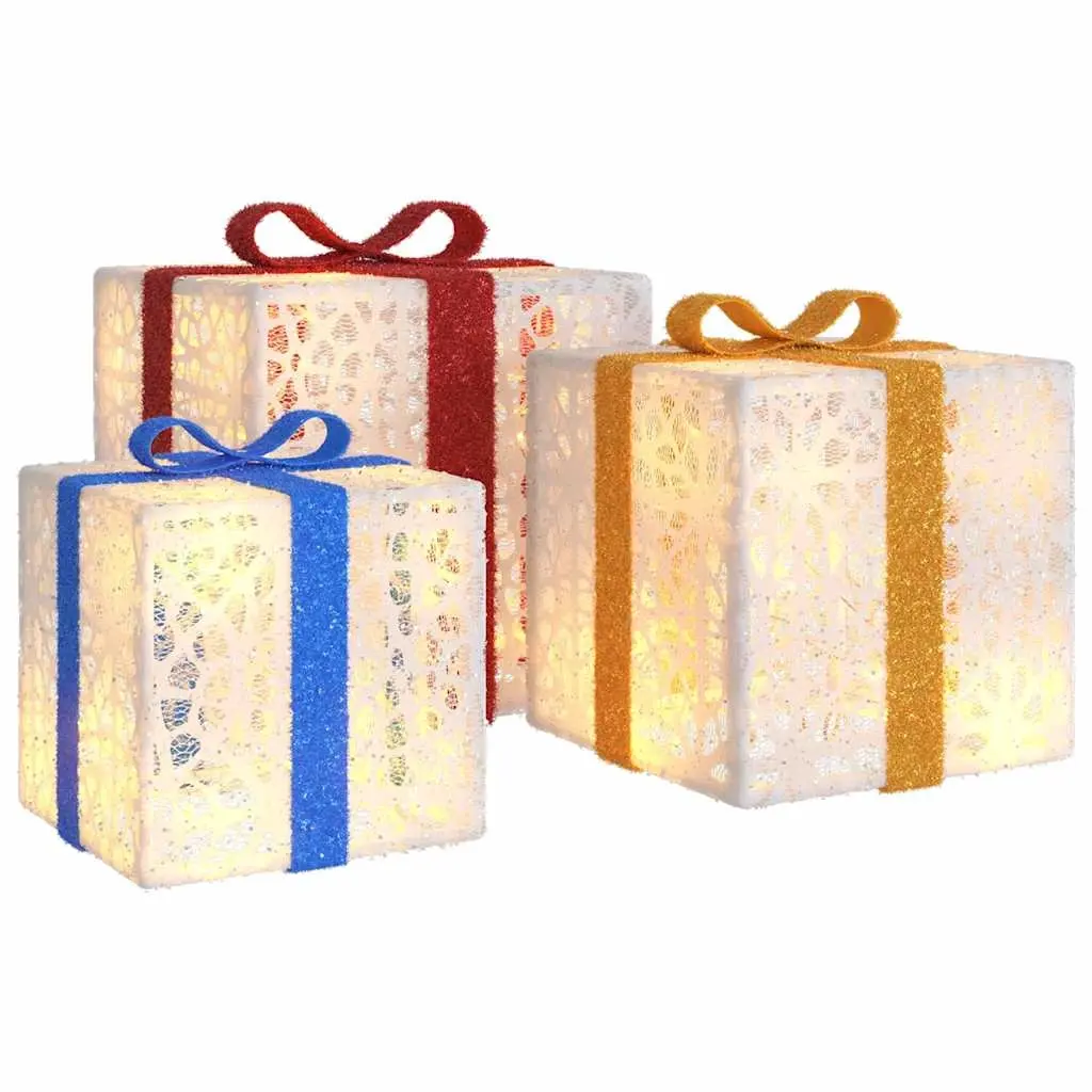 Lighted Christmas Boxes 3 pcs 64 LEDs Warm White 356244 - Home & Garden