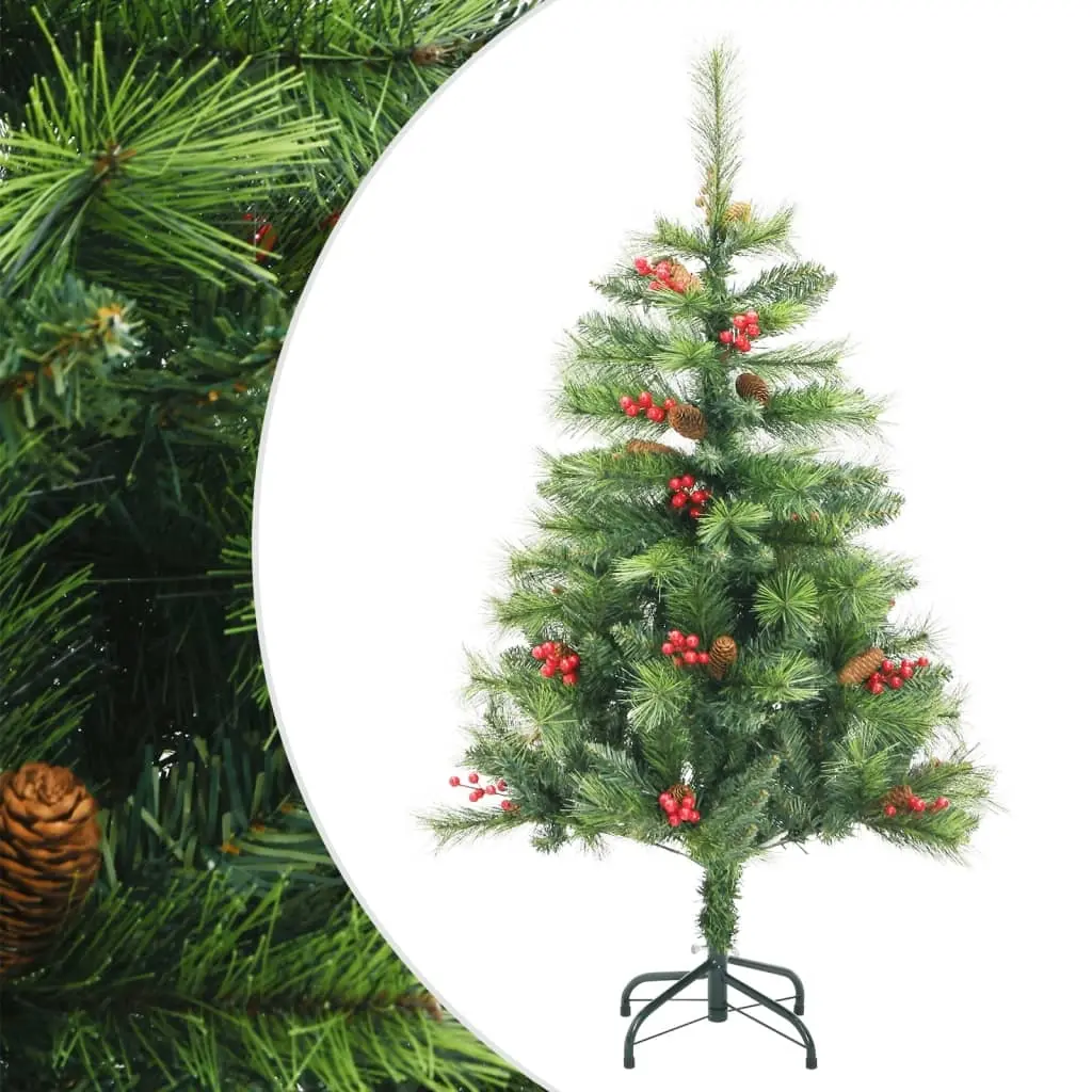 Artificial Hinged Christmas Tree with Cones and Berries 150 cm 357706 - Home & Garden
