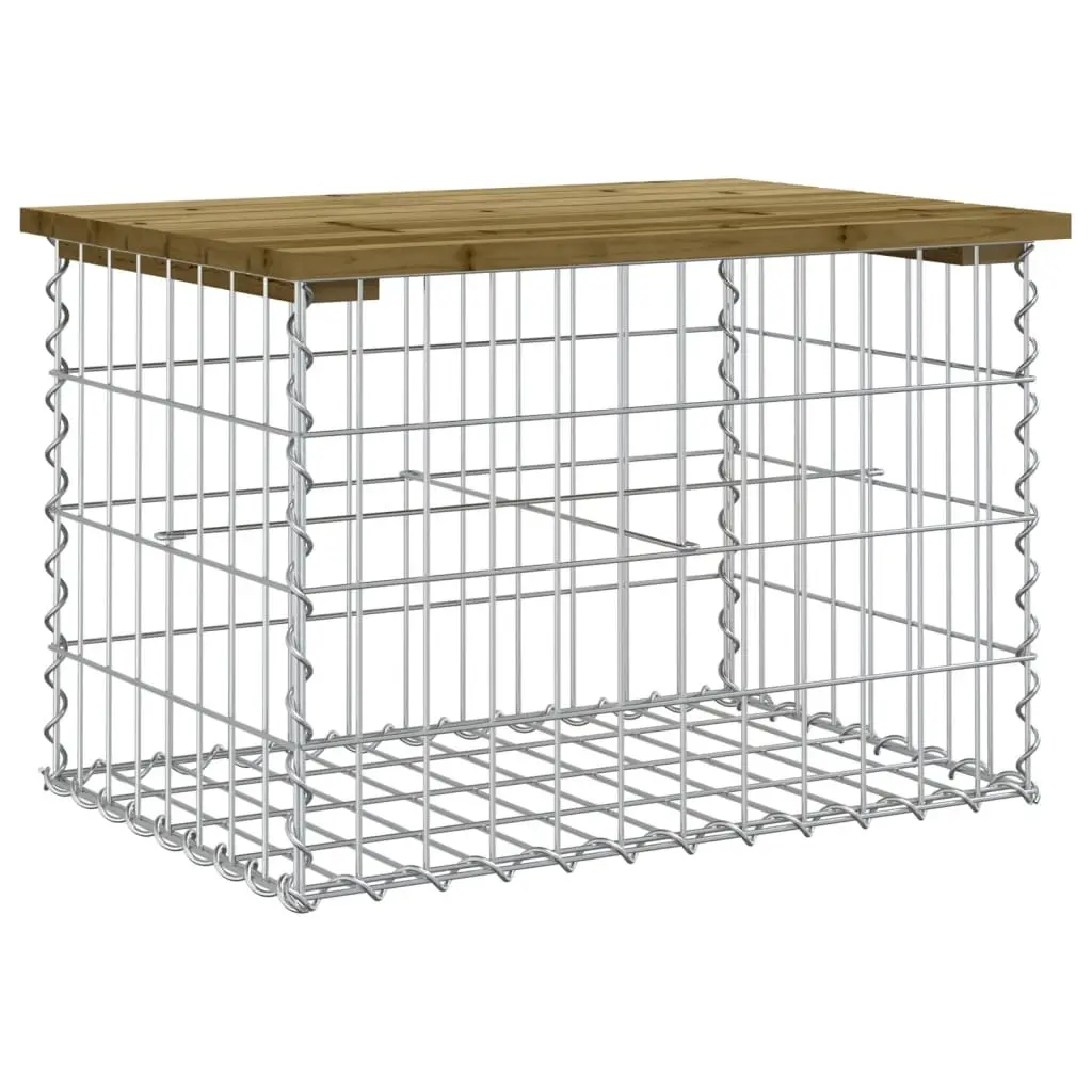 Garden Bench Gabion Design 63x44x42 cm Impregnated Wood Pine 834355 - Furniture
