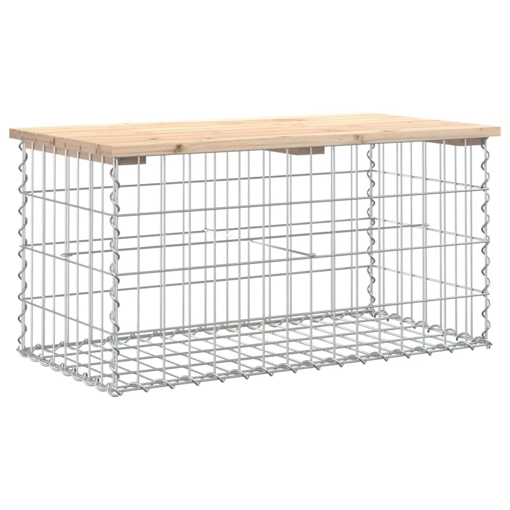 Garden Bench Gabion Design 83x44x42 cm Solid Wood Pine 834356 - Furniture