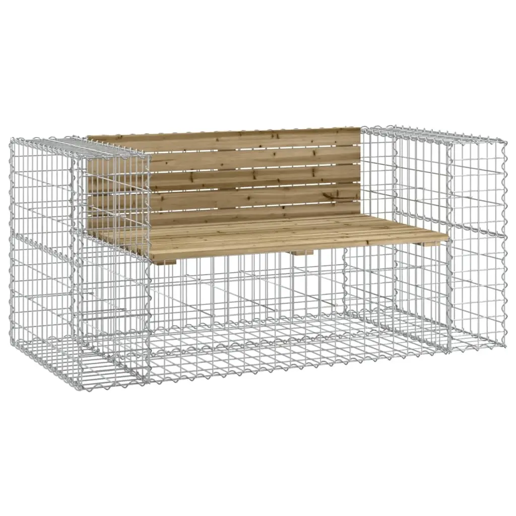 Garden Bench Gabion Design 143x71x65.5 cm Impregnated Wood Pine 834379 - Up to 65% off Outdoor Furniture