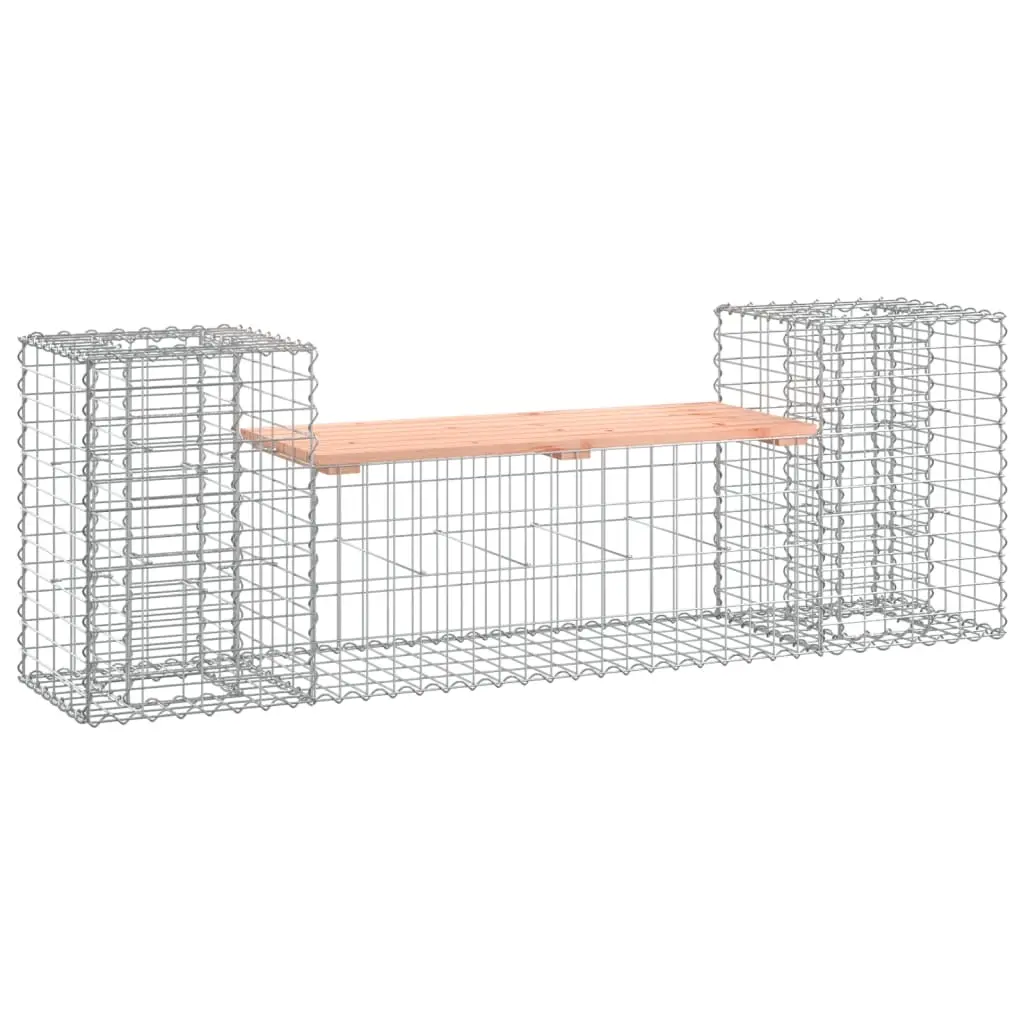 Garden Bench Gabion Design 183x41x60.5 cm Solid Wood Douglas 834388 - Furniture