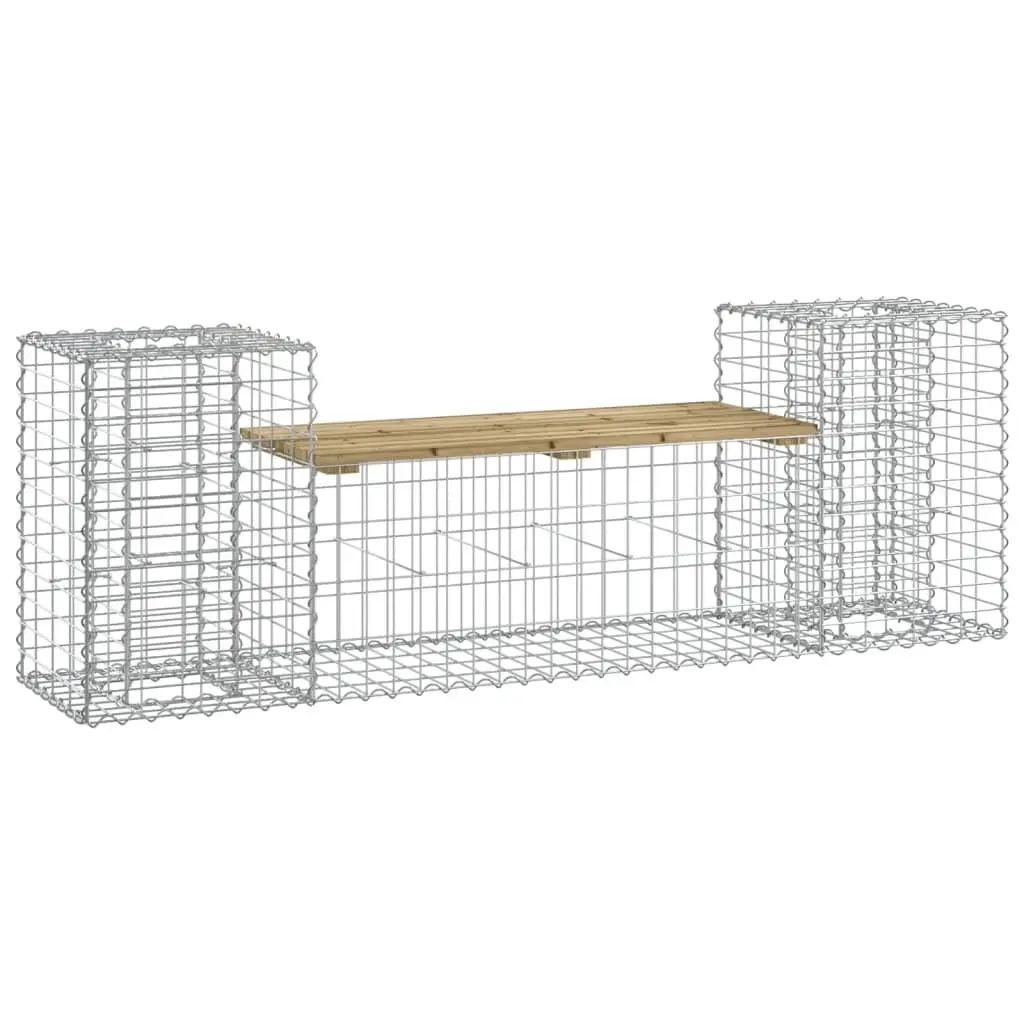 Garden Bench Gabion Design 183x41x60.5 cm Impregnated Wood Pine 834389 - Furniture