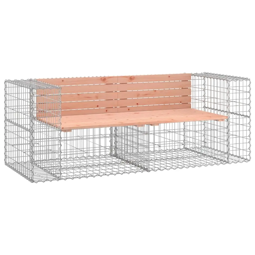 Garden Bench Gabion Design 184x71x65.5 cm Solid Wood Douglas 3196237 - Furniture