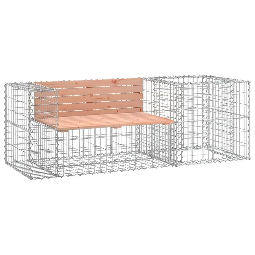 Garden Bench with Gabion Basket Solid Wood Douglas 3196243 - Furniture