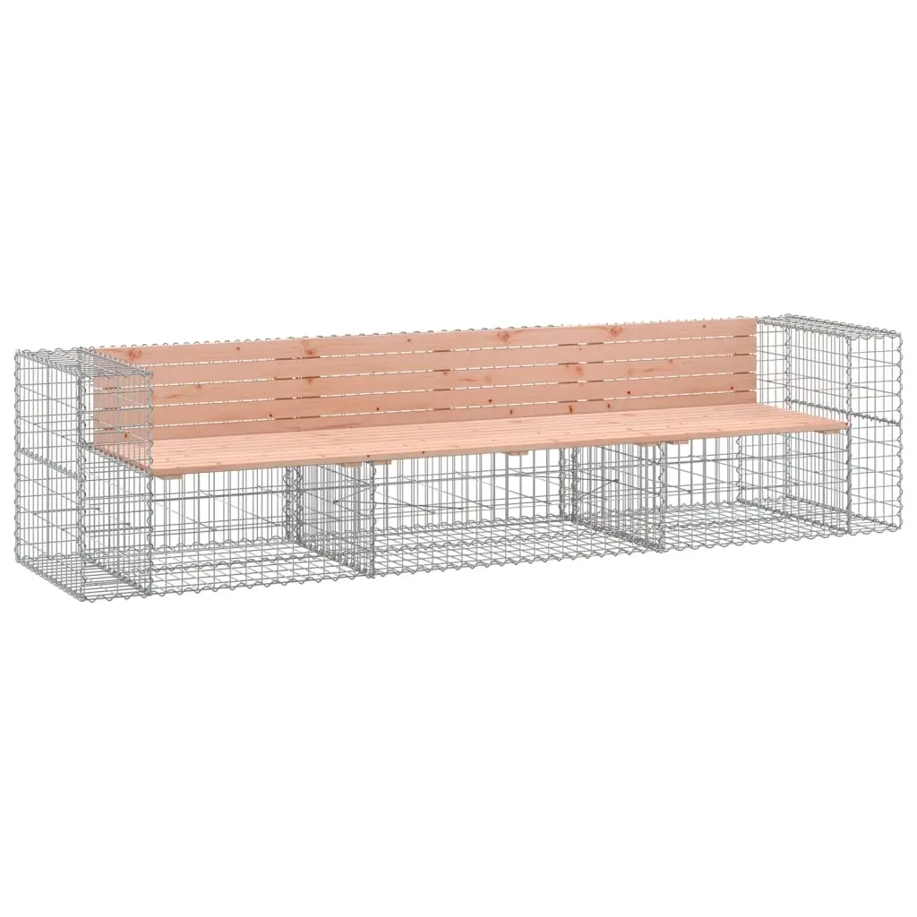 Garden Bench Gabion Design 287x71x65.5 cm Solid Wood Douglas 3196252 - Furniture