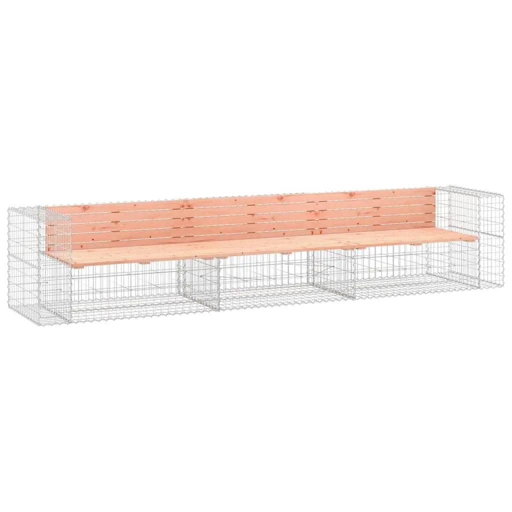 Garden Bench Gabion Design 347x71x65.5 cm Solid Wood Douglas 3196255 - Furniture
