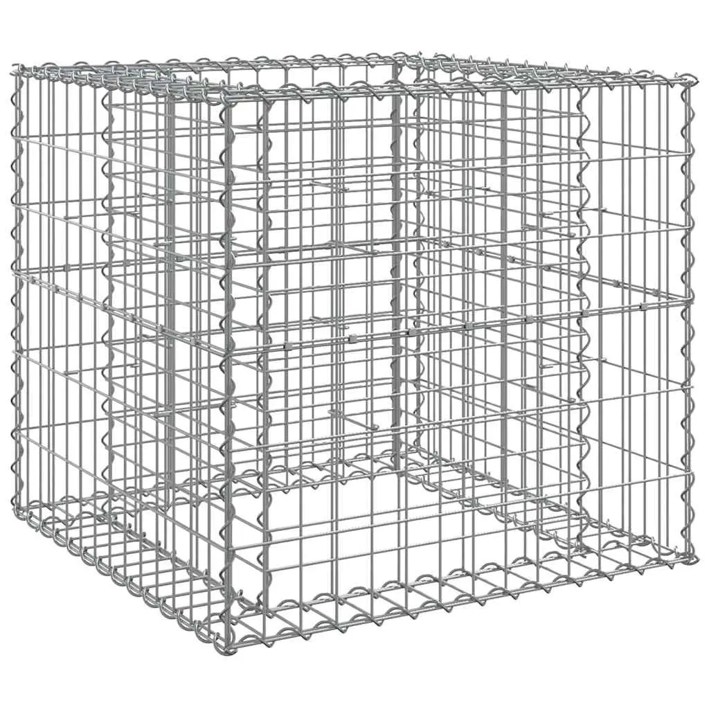 Gabion Basket Silver 70x70x65 cm Galvanised Iron 364850 - Home & Garden