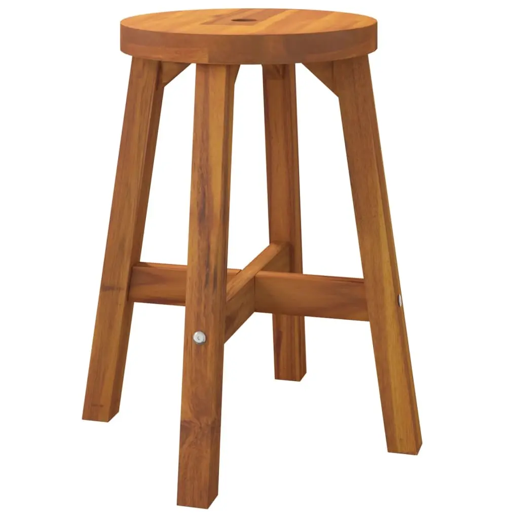 Stool Brown 38x38x45 cm Round Solid Wood Acacia 153331 - Furniture