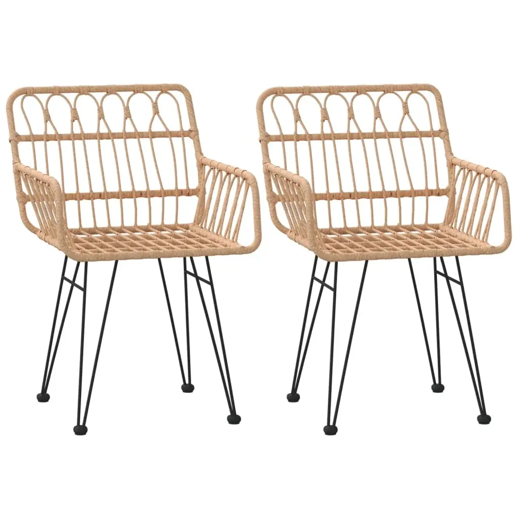 Garden Chairs 2 pcs with Armrest 56x64x80 cm PE Rattan 319426 - Furniture