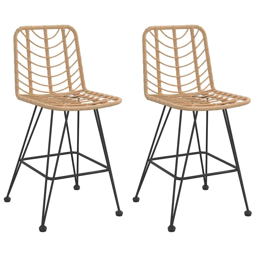 Bar Stools 2 pcs 45x56x103.5 cm PE Rattan and Steel 319430 - Furniture