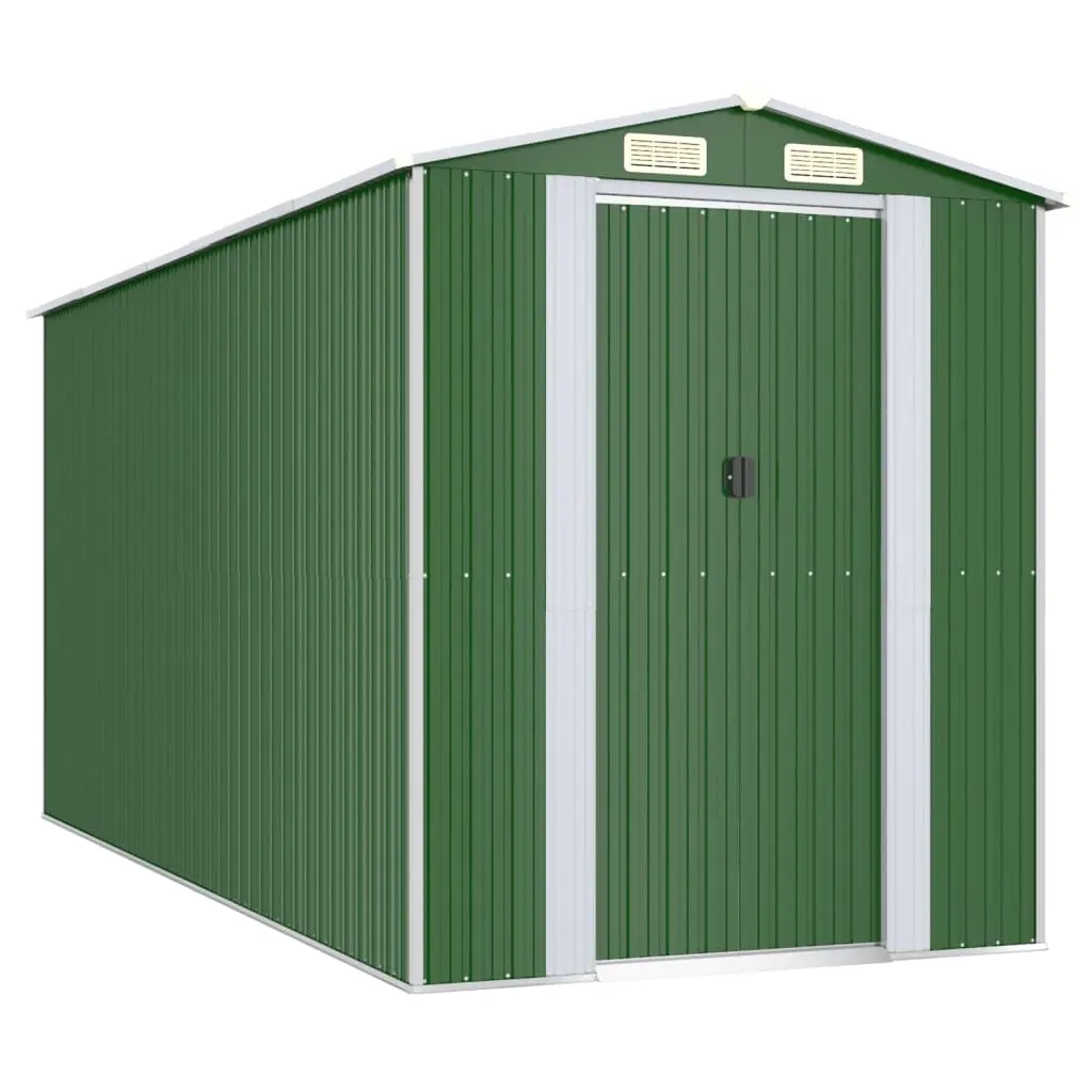 Garden Shed Green 192x440x223 cm Galvanised Steel 3147430 - Home & Garden