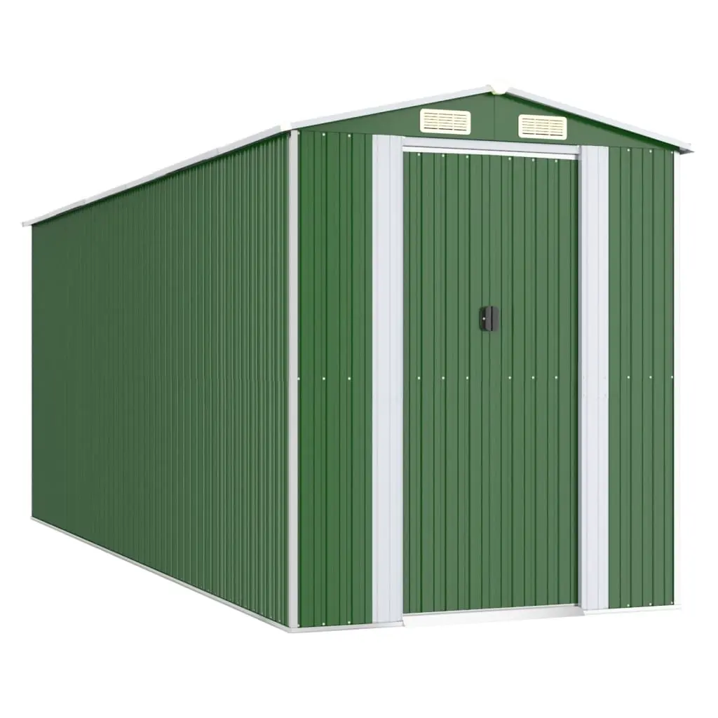 Garden Shed Green 192x523x223 cm Galvanised Steel 3147431 - Home & Garden