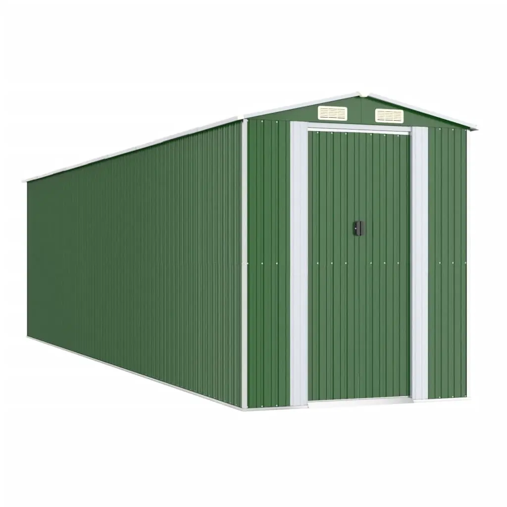 Garden Shed Green 192x772x223 cm Galvanised Steel 3147434 - Home & Garden