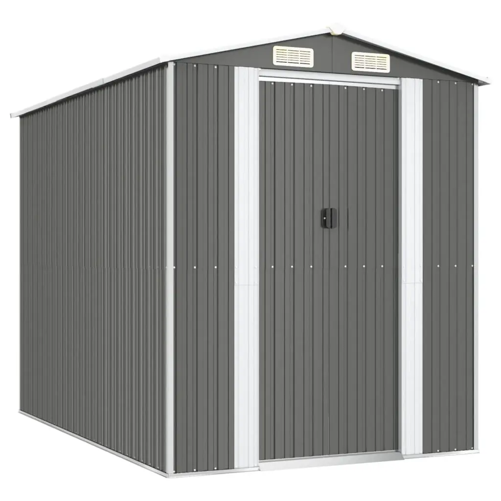 Garden Shed Light Grey 192x274x223 cm Galvanised Steel 3147439 - Home & Garden