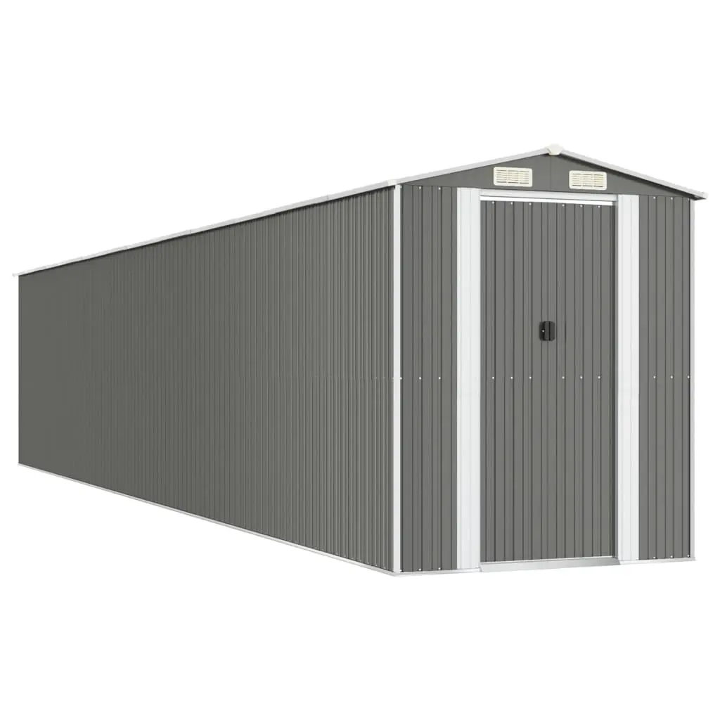 Garden Shed Light Grey 192x1021x223 cm Galvanised Steel 3147448 - Home & Garden
