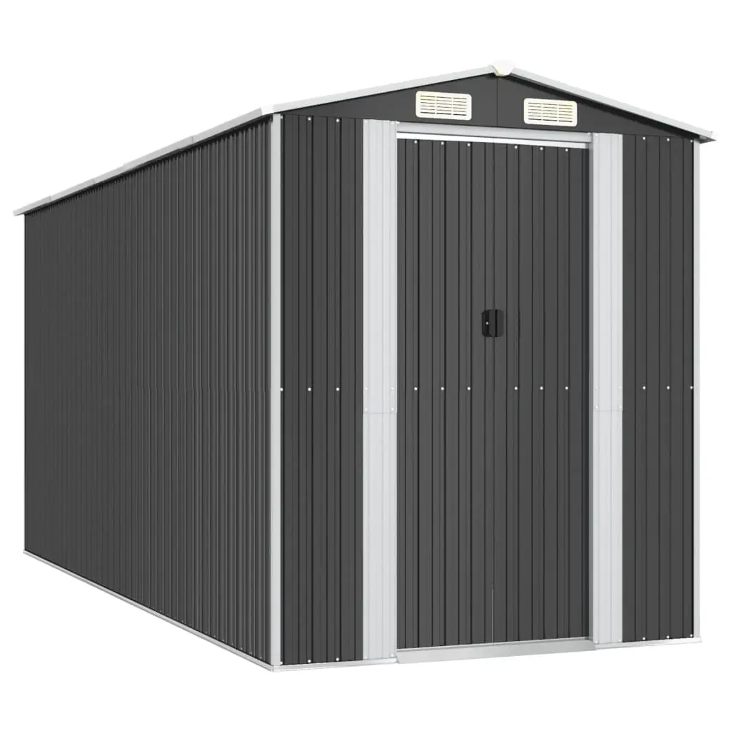Garden Shed Anthracite 192x440x223 cm Galvanised Steel 3147452 - Home & Garden