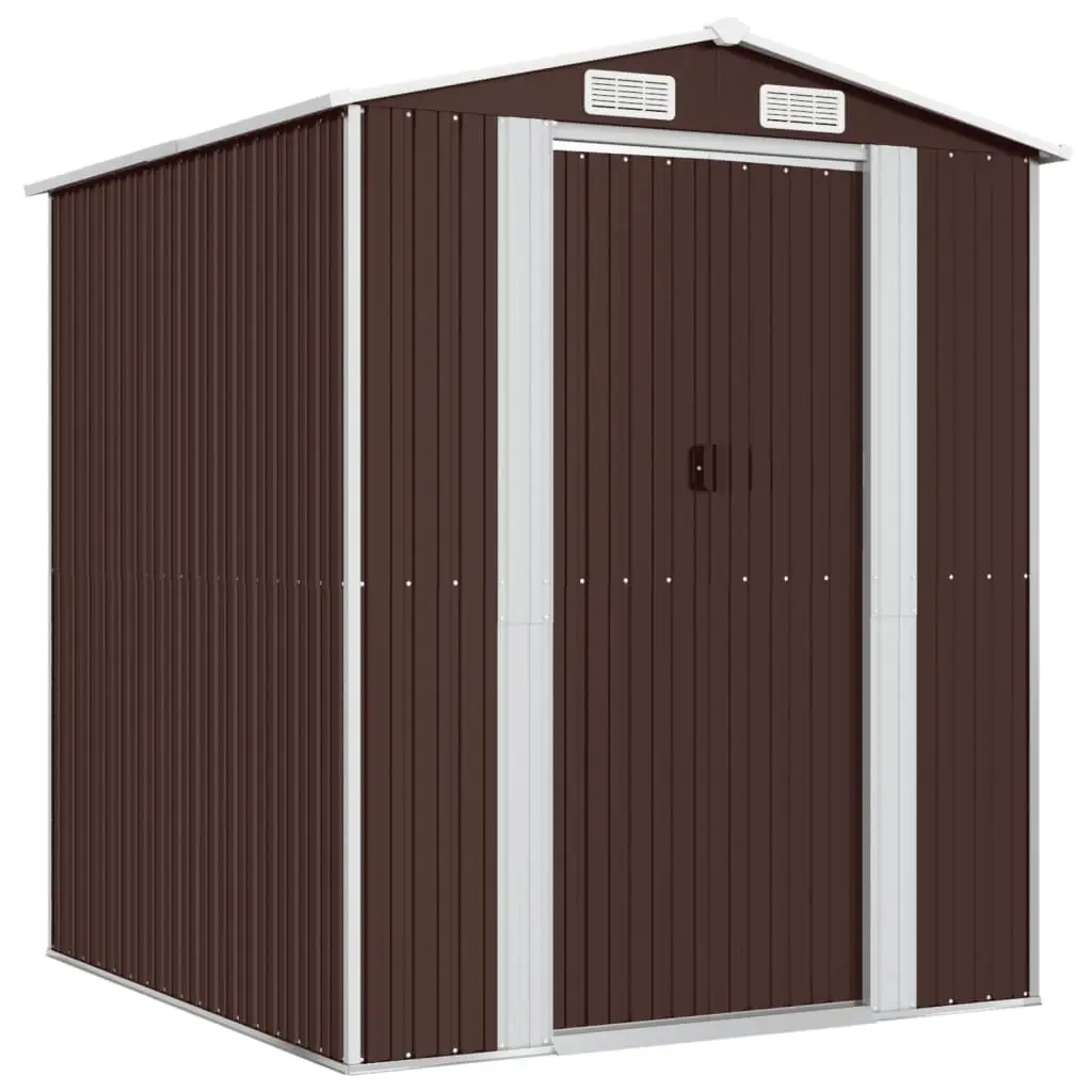 Garden Shed Dark Brown 192x191x223 cm Galvanised Steel 3147460 - Home & Garden
