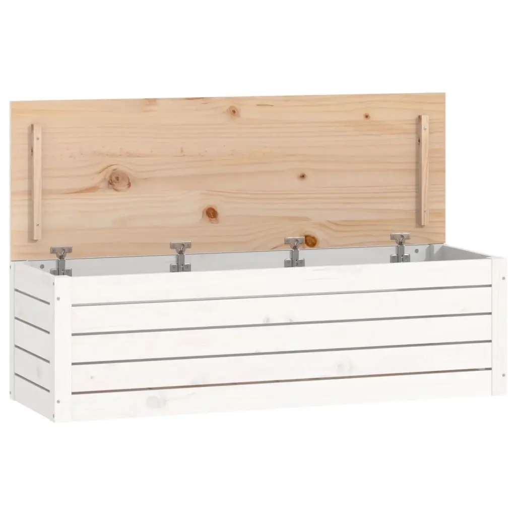 Storage Box White 109x36.5x33 cm Solid Wood Pine 823625 - Furniture