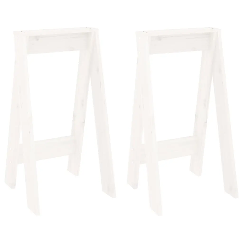 Stools 2 pcs White 40x40x75 cm Solid Wood Pine 823670 - Furniture