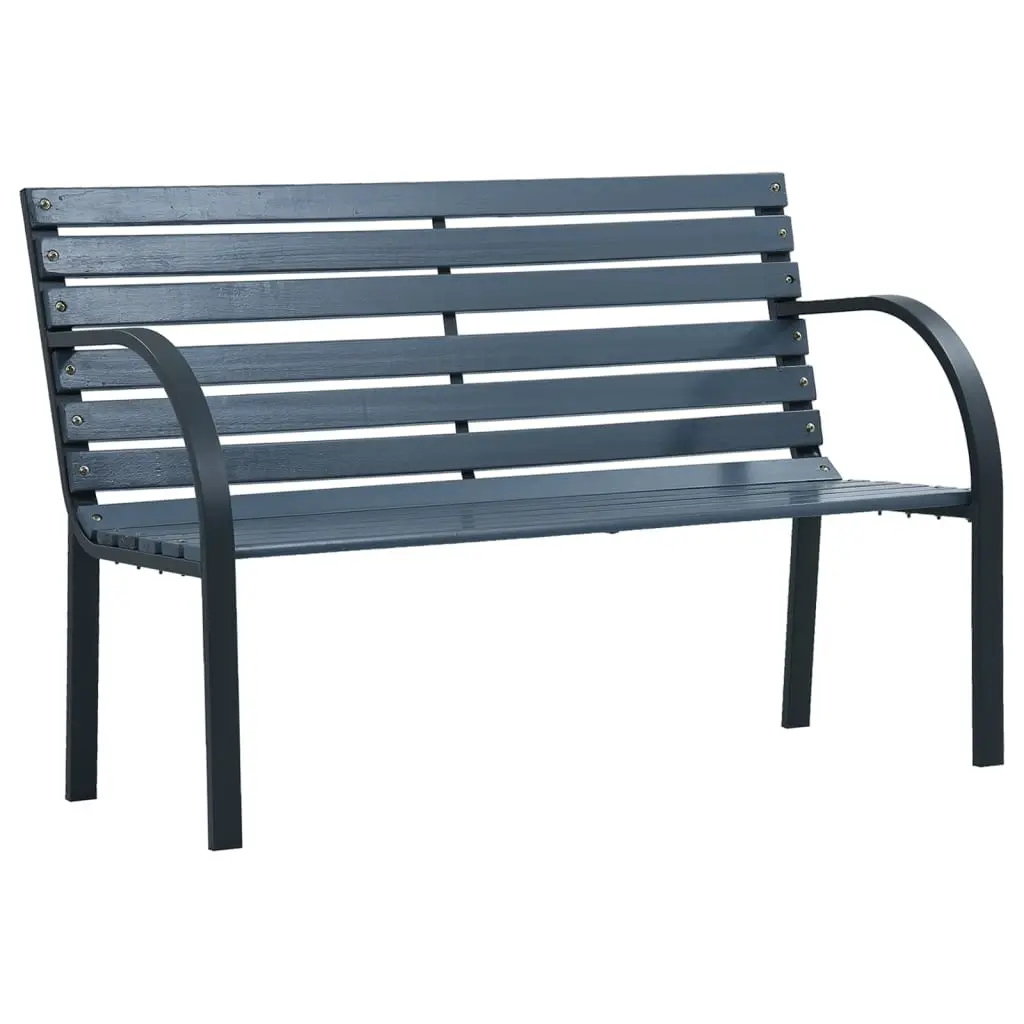 Garden Bench Grey 112 cm Solid Wood Fir 319574 - Furniture