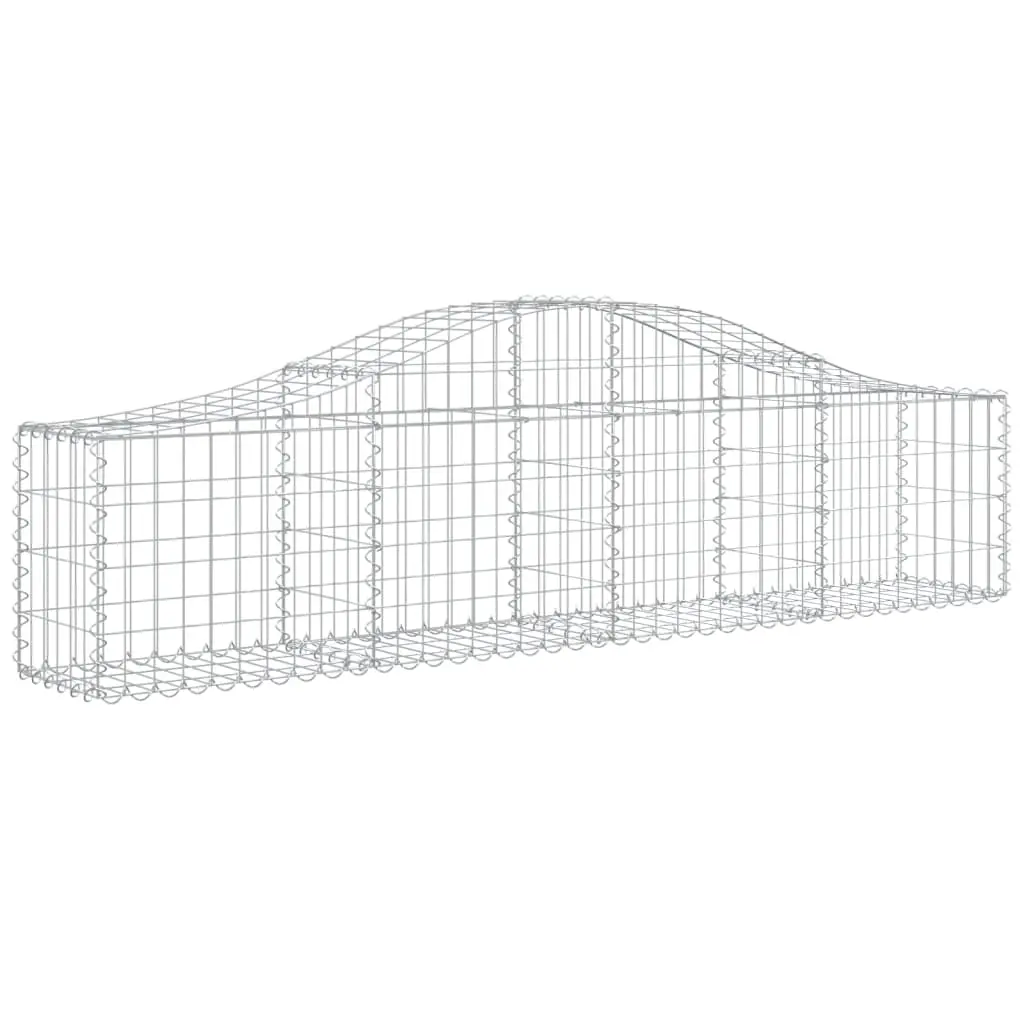Arched Gabion Basket 200x30x40/60 cm Galvanised Iron 153382 - Home & Garden