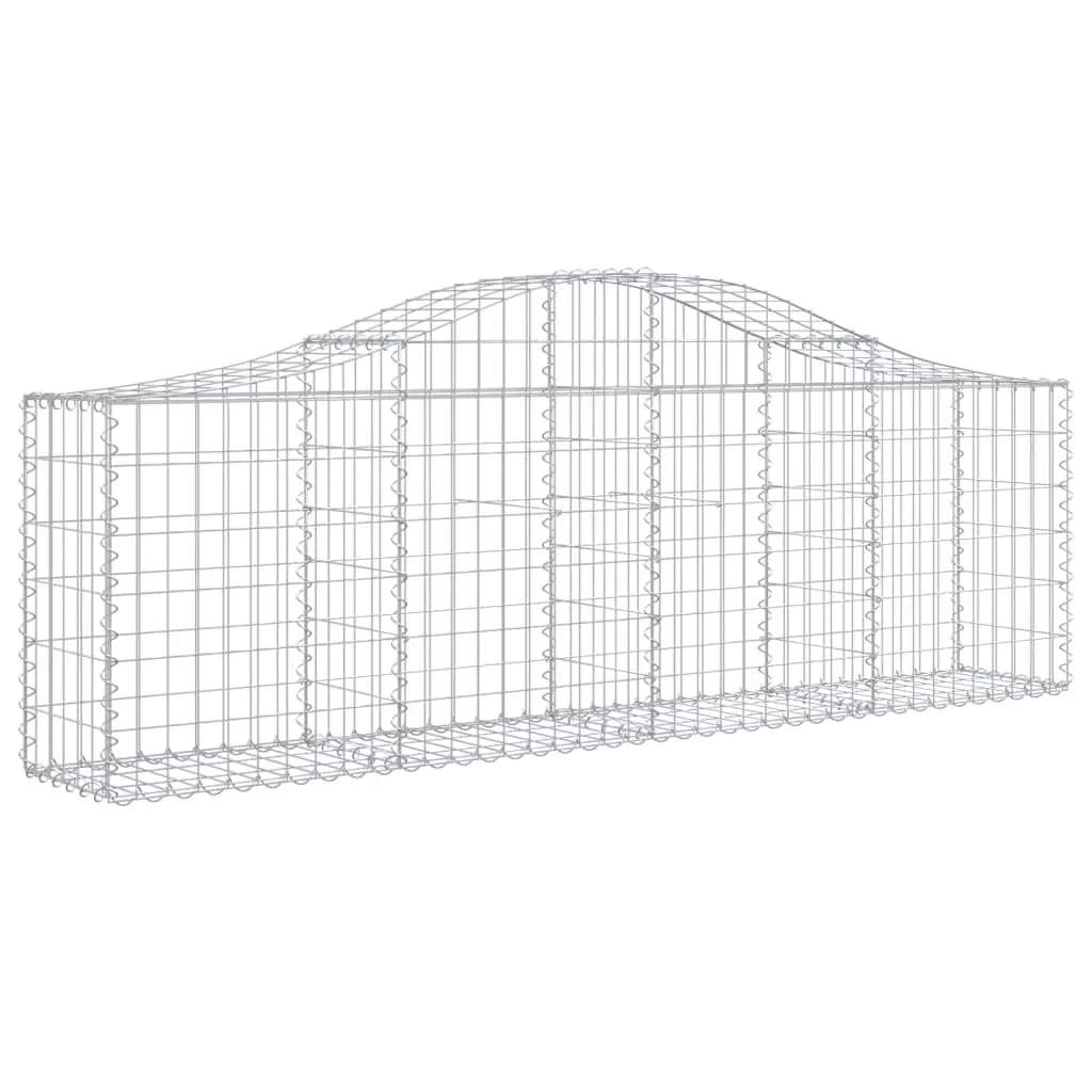 Arched Gabion Basket 200x30x60/80 cm Galvanised Iron 153383 - Home & Garden