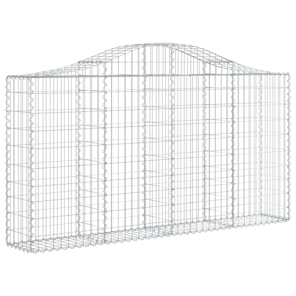 Arched Gabion Basket 200x30x100/120 cm Galvanised Iron 153385 - Home & Garden