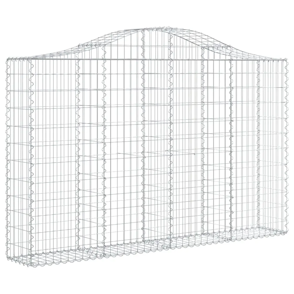 Arched Gabion Basket 200x30x120/140 cm Galvanised Iron 153386 - Home & Garden