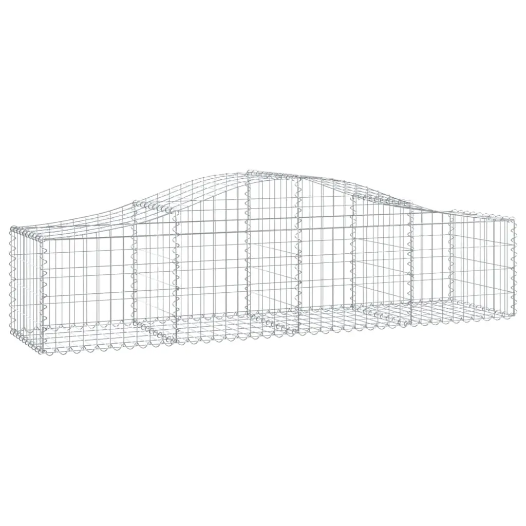 Arched Gabion Basket 200x50x40/60 cm Galvanised Iron 153392 - Home & Garden